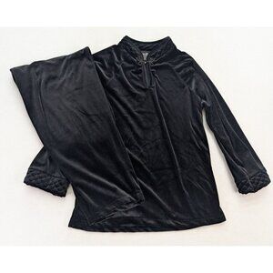 Cinema Etoile Women's Velour Loungewear Set Top Pants Size L Black
